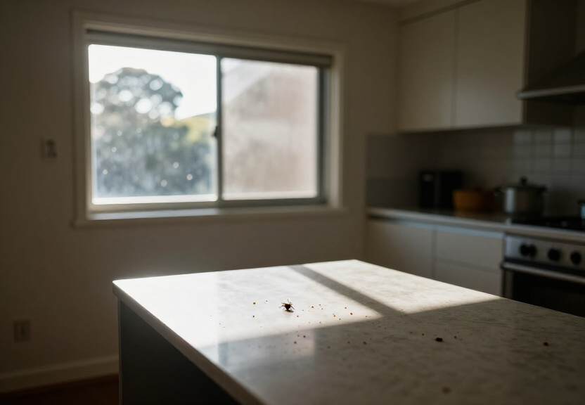 Cockroaches in a La Perouse kitchen before pest control